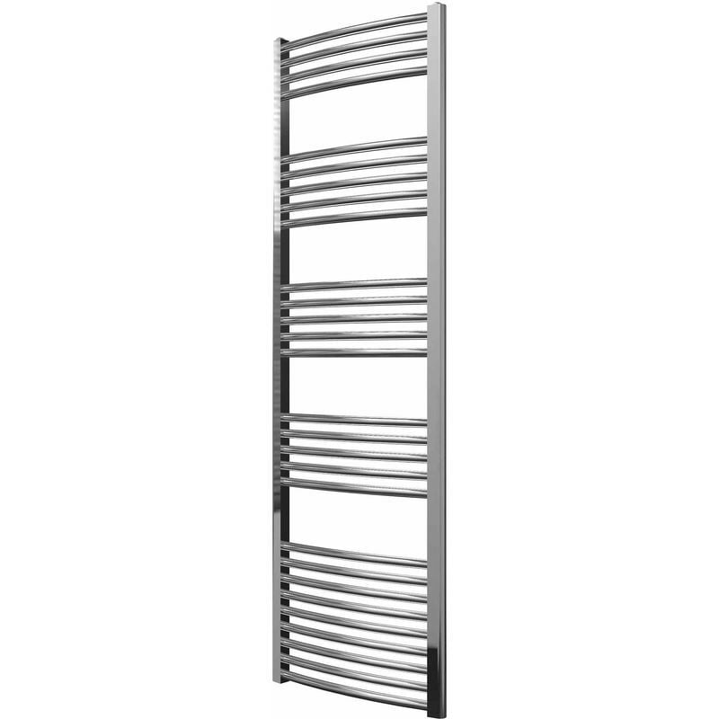 Greened House 500mm wide x 1600mm high Chrome Curved Central Heating Towel Rail Designer Straight Towel radiator