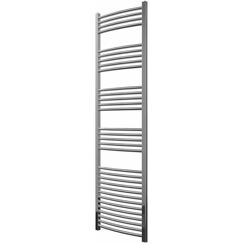 Greened House 500mm wide x 1800mm high Chrome Curved Central Heating Towel Rail Designer Straight Towel radiator