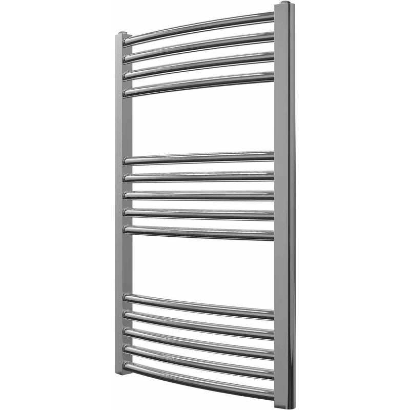 Greened House 500mm wide x 800mm high Chrome Curved Central Heating Towel Rail Designer Straight Towel radiator