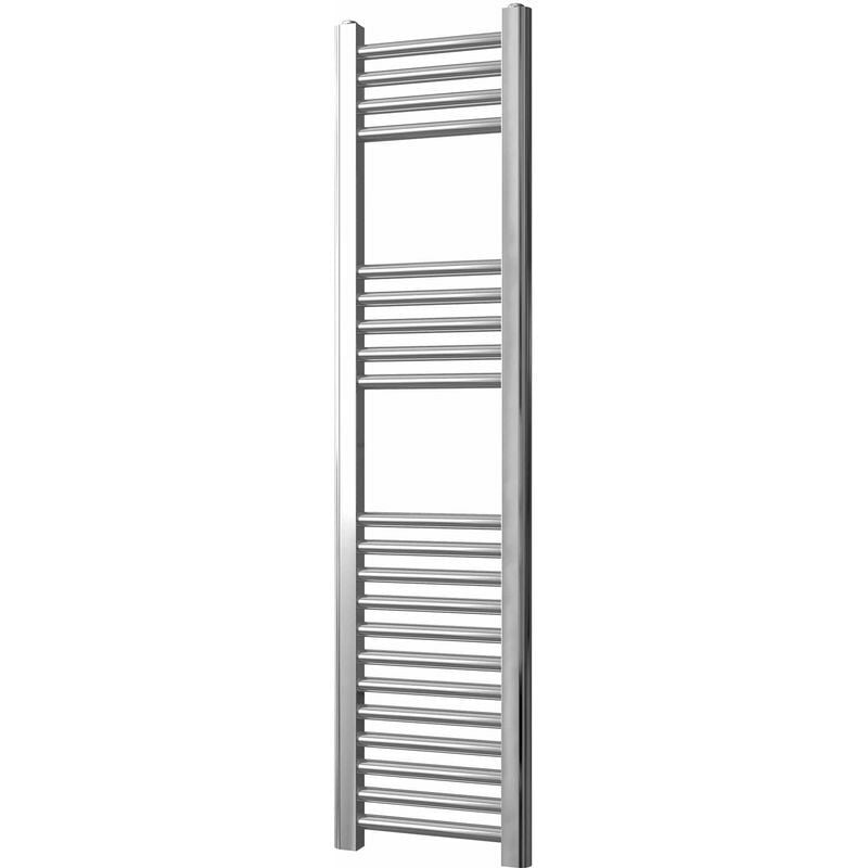 Greened House 300mm wide x 1200mm high Chrome Flat Central Heating Towel Rail Designer Straight Towel radiator