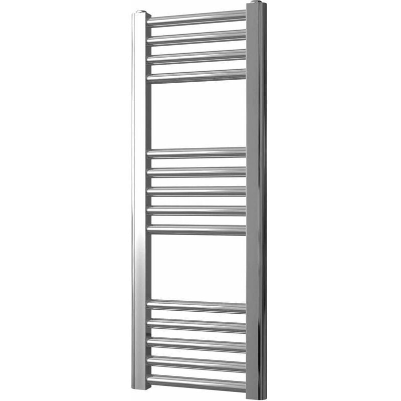 Greened House 300mm wide x 800mm high Chrome Flat Central Heating Towel Rail Designer Straight Towel radiator