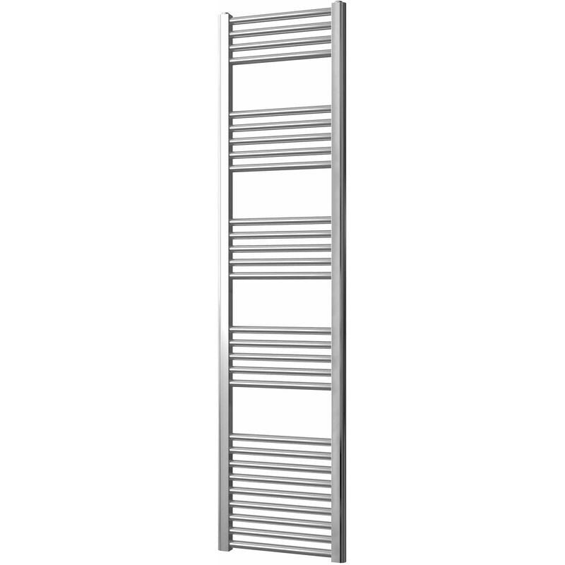 Greened House 400mm wide x 1600mm high Chrome Flat Central Heating Towel Rail Designer Straight Towel radiator