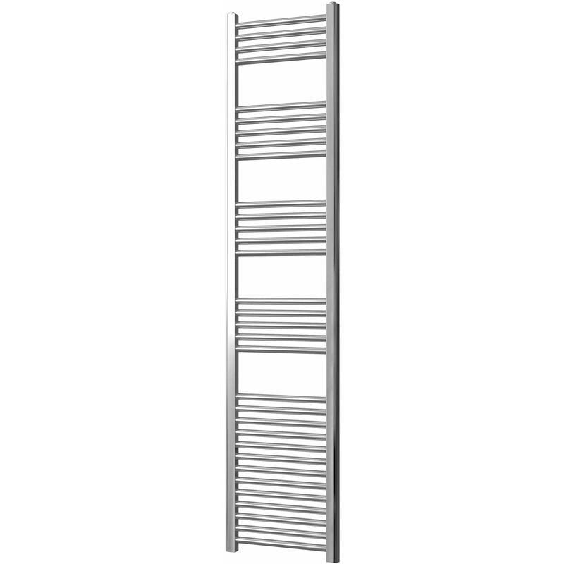 Greened House 400mm wide x 1800mm Chrome Flat Central Heating Towel Rail high Designer Straight Towel radiator