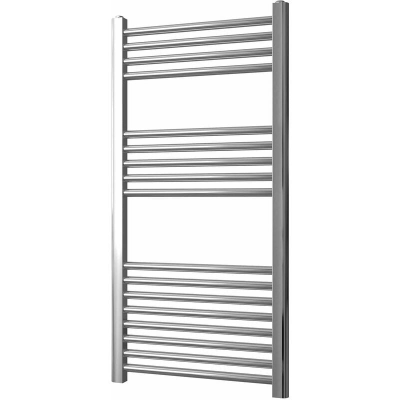 Greened House 500mm wide x 1000mm high Chrome Flat Central Heating Towel Rail Designer Straight Towel radiator