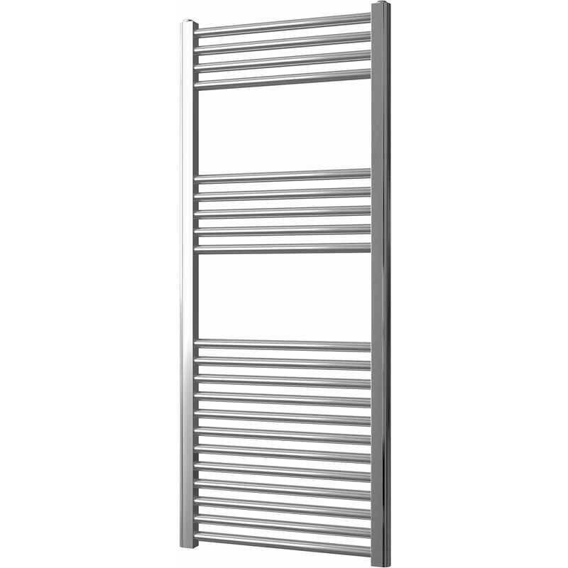 Greened House 500mm wide x 1200mm high Chrome Flat Central Heating Towel Rail Designer Straight Towel radiator