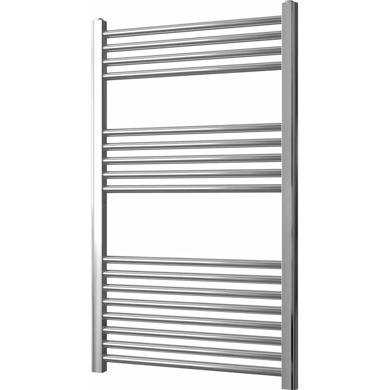 Greened House 600mm wide x 1000mm high Chrome Flat Central Heating Towel Rail Designer Straight Towel radiator