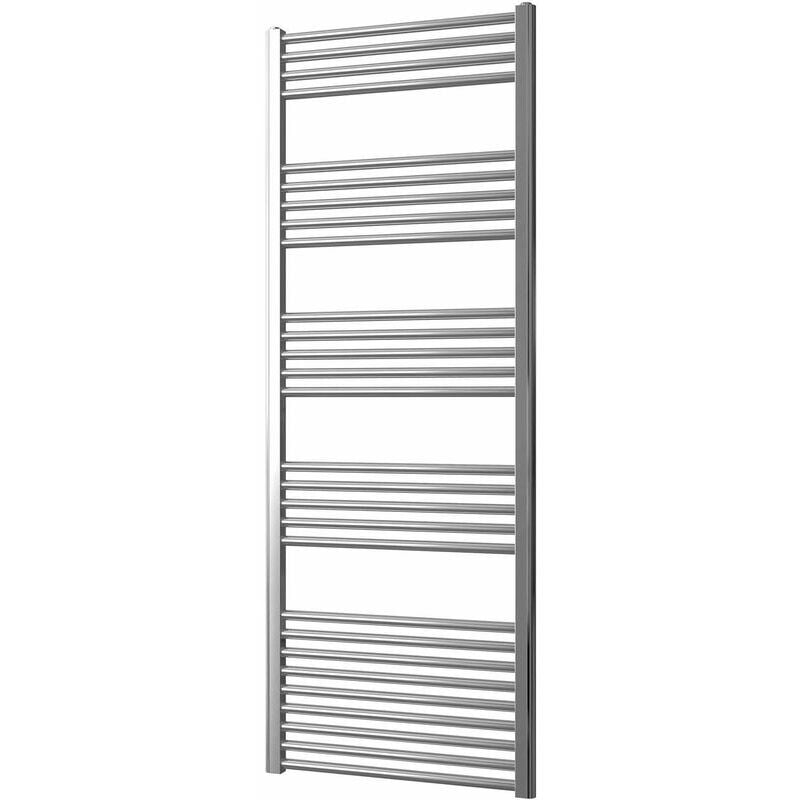 Greened House 600mm wide x 1600mm high Chrome Flat Central Heating Towel Rail Designer Straight Towel radiator