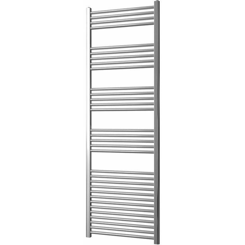 Greened House 600mm wide x 1800mm high Chrome Flat Central Heating Towel Rail Designer Straight Towel radiator