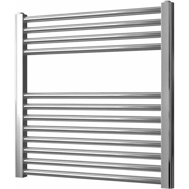 Greened House 600mm wide x 600mm high Chrome Flat Central Heating Towel Rail Designer Straight Towel radiator