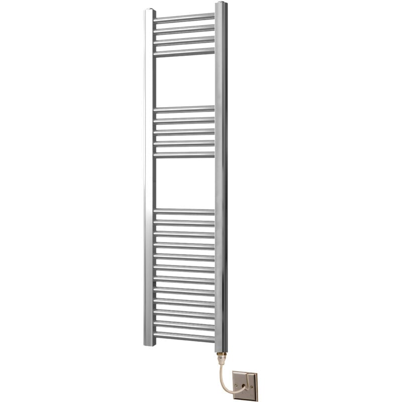 York Flat Chrome Electric Towel Rail 300 x 1200mm Towel Radiator