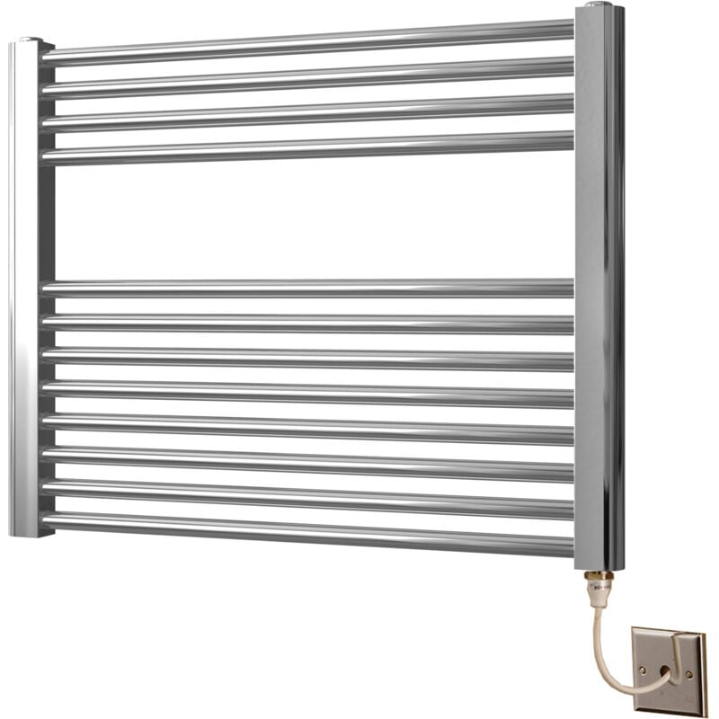 York Flat Chrome Electric Towel Rail 600 x 600mm Towel Radiator