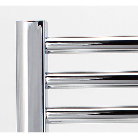 main image of "Greened House Electric Chrome Curved Towel Rail + Timer and Room Thermostat Bathroom Towel Rails"