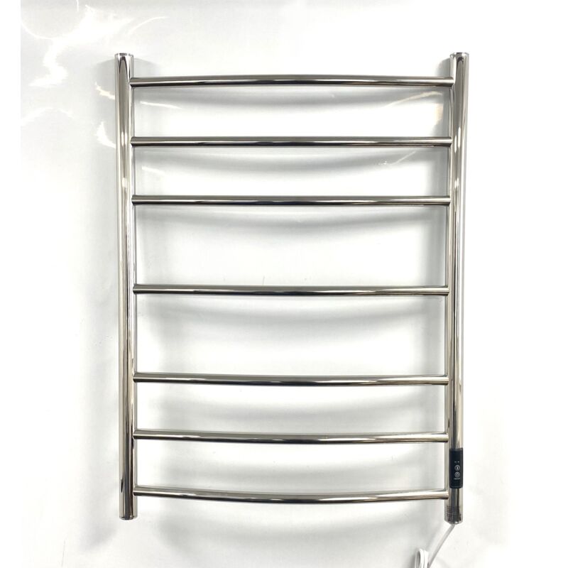 Heat & Things Ferrara Electric Stainless Steel Towel Rail 600 x 800mm Mirror polished Finish Dry Electric Towel Radiator