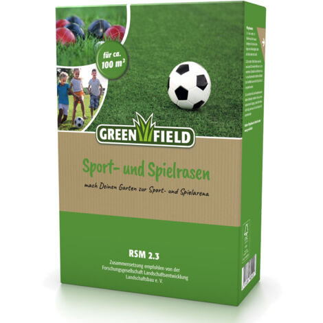 Greenfield Sport- und Spielrasen - 2 kg Rasensamen für beanspruchte Flächen