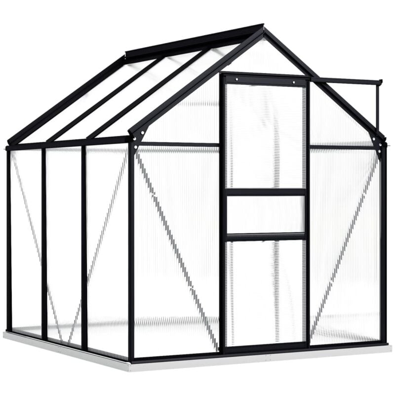 Greenhouse with Base Frame Anthracite Aluminium 3.61 m² Vidaxl