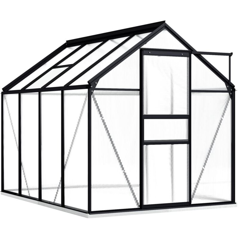 Greenhouse with Base Frame Anthracite Aluminium 4.75 m² Vidaxl