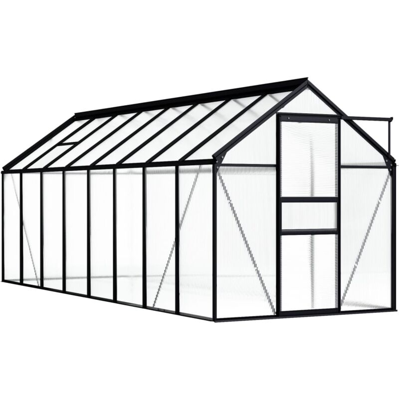 Greenhouse Anthracite Aluminium 9.31 m² - Anthracite - Vidaxl