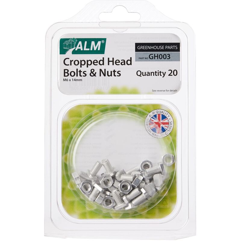 GH003 Cropped Glaze Bolts & Nuts Pack of 20 ALMGH003