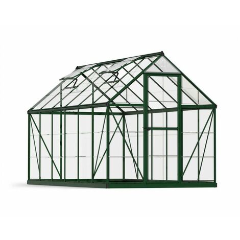 Greenhouse Harmony 6 x 12 - Polycarbonate - L370 x W185 x H208 cm - Green