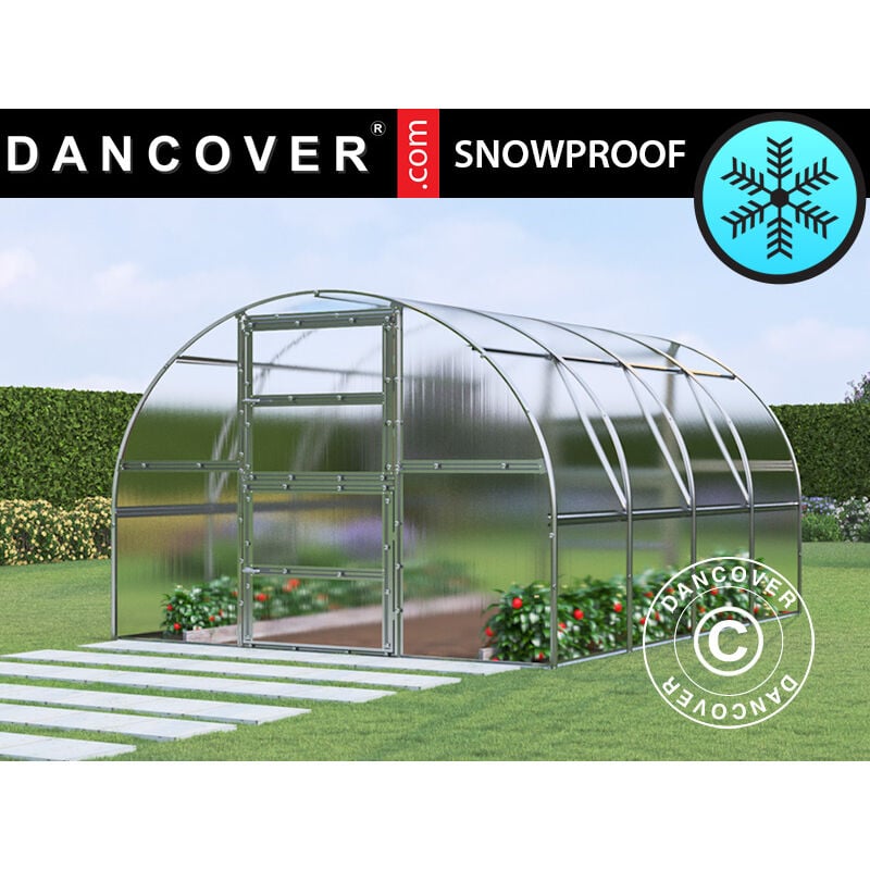 Greenhouse polycarbonate TITAN Arch 280, 12 m², 3x4 m, Silver