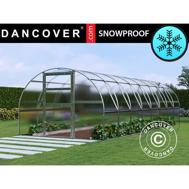 Greenhouse polycarbonate titan Arch 280, 24 m², 3x8 m, Silver - Silver