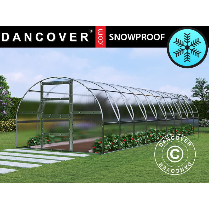 Greenhouse polycarbonate TITAN Arch 280, 30 m², 3x10 m, Silver - Silver
