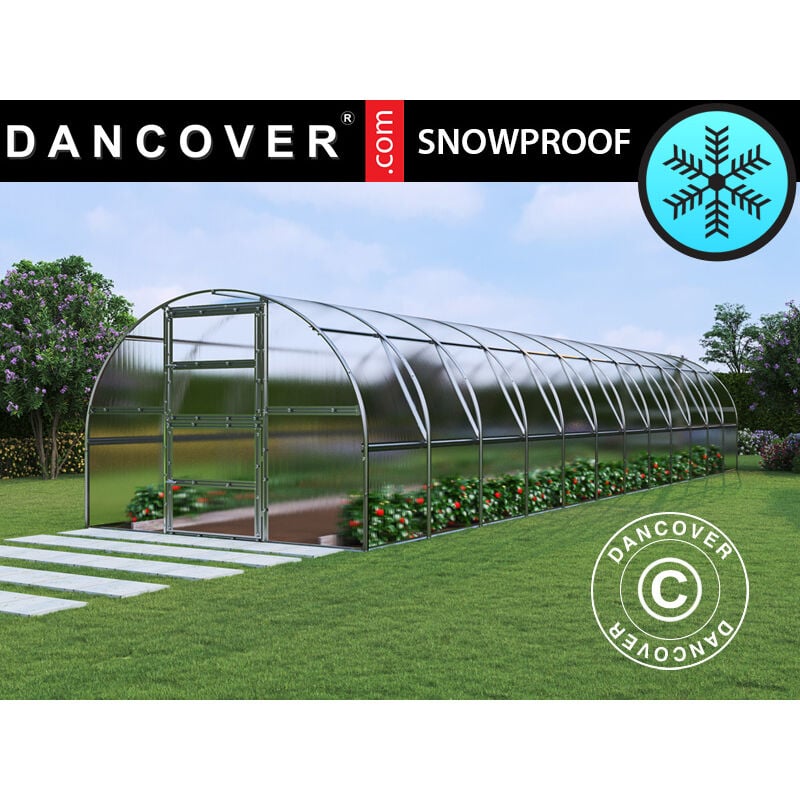 Greenhouse polycarbonate titan Arch 280, 36 m², 3x12 m, Silver - Silver