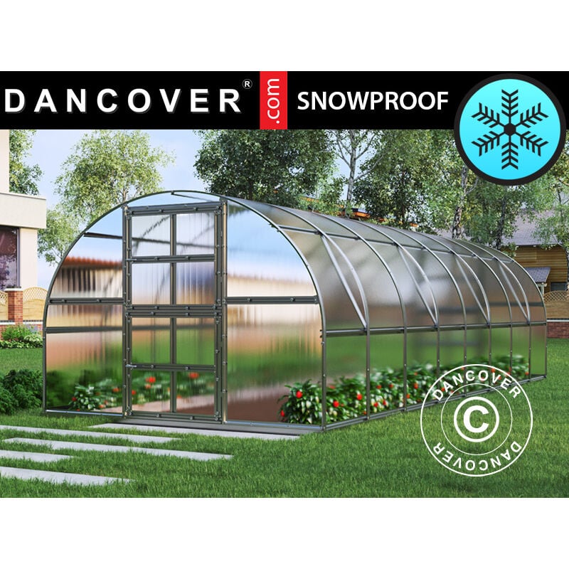 Dancover - Greenhouse polycarbonate titan Arch 320, 24 m², 3x8 m, Silver