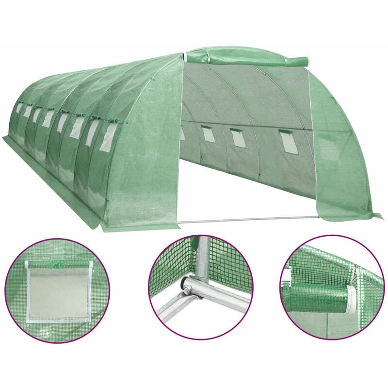 Greenhouse 32 m² 8x4x2 m Vidaxl