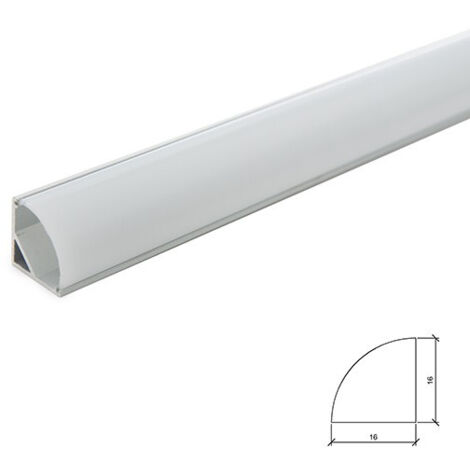 Greenice – Profilé aluminium pour bande LED – Diffuseur opale 1M – Installation coins – Compatible bandes rigides et flexibles