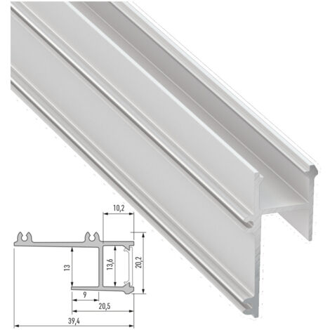 Greenice – Profilé aluminium pour tube led 2,02m – Longueur 2,02m – Aluminium pour finition moderne – Éclairage LED intégré - APA12