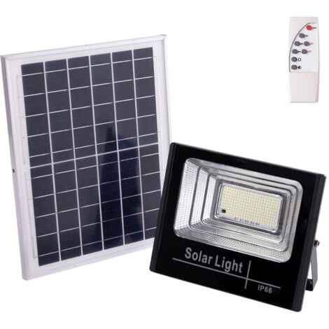Greenice – Projecteur solaire LED 100 W HOSOLARFL100W01 – Lumière 6500K – Panneau 6V/12W – Batterie 8000mAh – Télécommande avec modes automatique et manuel