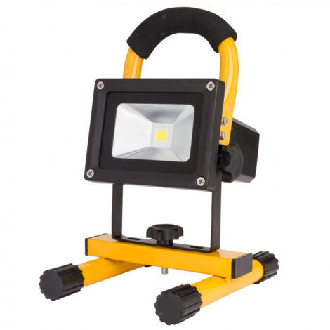 Greenice – Projecteur LED 10W UPLFL10W – 1000Lm 6000K – IP65 étanche – Batterie rechargeable 2200mAh pour chantiers humides