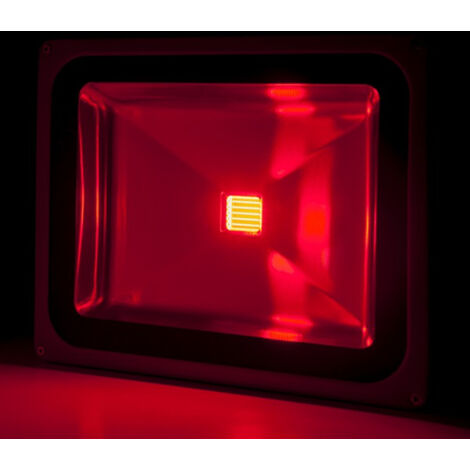Greenice – Projecteur LED Spot 50W BQFS29050BR – Lumière rouge 4250Lm – IP65 pour environnements extérieurs – Économie d'énergie 50kWh/1000h