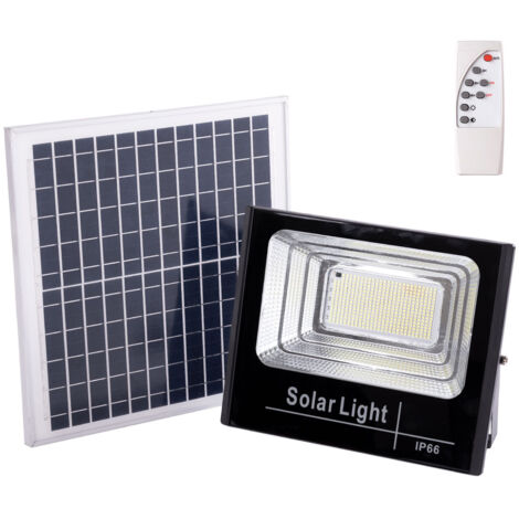 Greenice – Projecteur solaire LED 150 W HOSOLARFL150W01 – Température de couleur 6 500 K – Panneau 6 V/15 W – Batterie 3,2 V/10 000 mAh – Télécommande