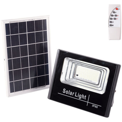 Greenice – Projecteur solaire LED 45 W HOSOLARFL45W01 – Lumière blanche 6500K – Panneau 6V/6W – Batterie lithium 3000mAh – Télécommande incluse