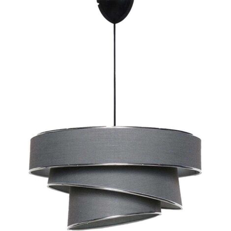 Greenice – Suspension en métal et coton 40cm – Hauteur 72cm – Abat-jour 40x20cm – Ampoule E27 max 60W – Design moderne pour intérieur