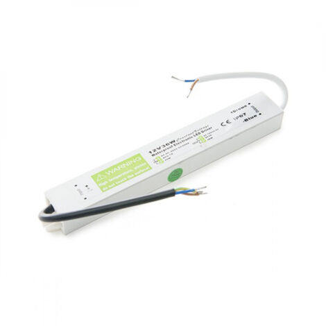 Greenice – Transformateur pour luminaire 30W 230VAC – Tension de sortie 12VDC – Indice de protection IP67 pour extérieur – Protection contre les pics de tension