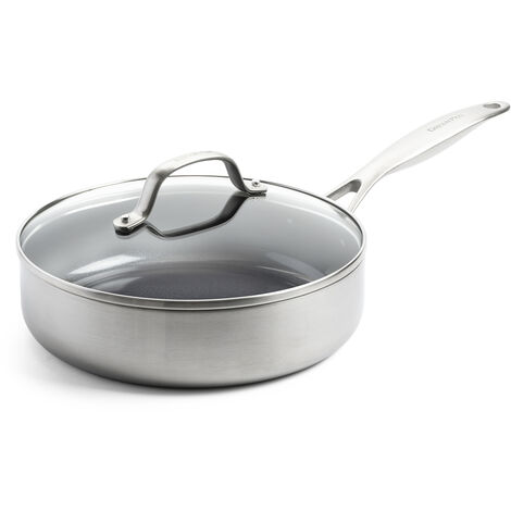 Greenpan - Sauteuse Geneva en Céramique 24 cm + Couvercle en verre