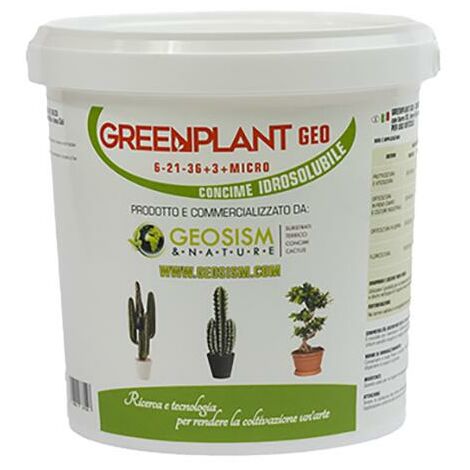 Greenplant, NPK(Mg) 6-21-36+(3) + microelementi (1 kg), concime in polvere idrosolubile per piante e fiori