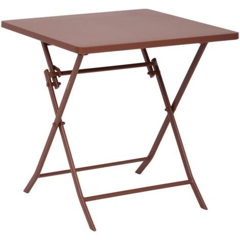 Greensboro Mesa de jardín plegable de 2 plazas 70x70cm caoba - Hespéride