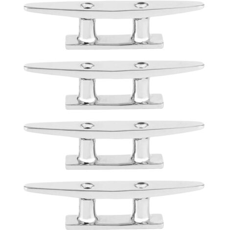 Greensen 4 Pièces Collier de Serrage pour Bateau en Acier Inoxydable de 100 Mm, Collier de Serrage pour Pont D'amarrage de Bateau Hautement Poli, Taquet en Acier Inoxydable pour Quai de