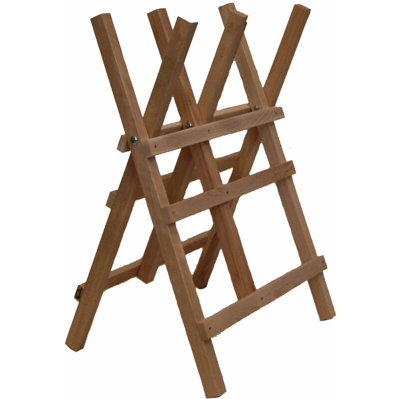 Chevalet de tronçonnage en bois (hêtre et/ou frêne) 3 tréteaux grand modèle renforcée l: 94 cm - l: 63 cm - h: 81cm.