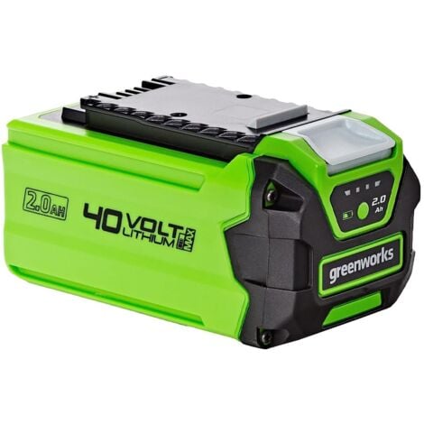 Greenworks Batteria 40V 2Ah - Batteria agli Ioni di Litio per Tutti gli Attrezzi da Giardino ed Elettroutensili Greenworks da 40V, Ricarica Rapida, Indicatore LED di Ricarica, Garanzia 2 Anni - G40B2