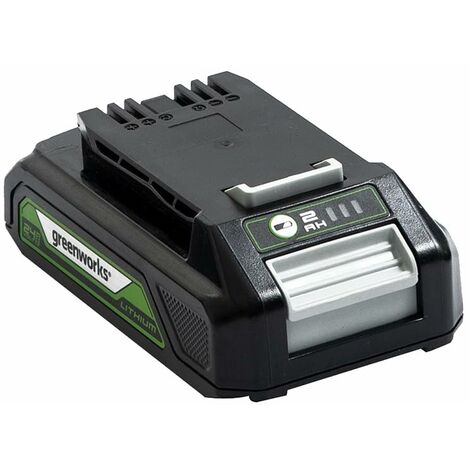 Greenworks Batteria da 24V 2Ah - Potente Batteria agli Ioni di Litio da 24V Originale Greenworks, Design Leggero con Indicatore LED dello Stato di Carica a 3 Livelli, Garanzia 2 Anni - G24B2