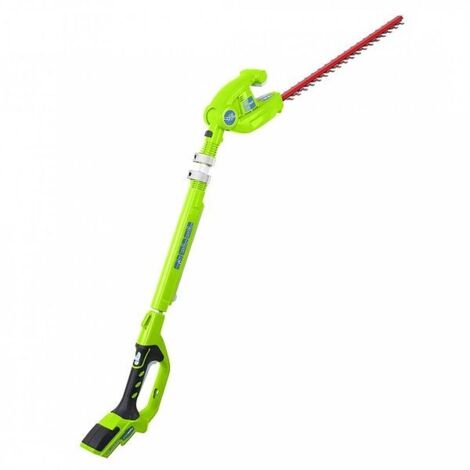 Greenworks G24PH51 Tagliasiepi ad Asta a Batteria, Albero Divisibile, Lame 51cm a Doppia Azione, Taglia Fino a 18mm, Testa Rotante a 125°, 1500spm SENZA Batteria 24V e Caricabatterie, Garanzia 3 Anni
