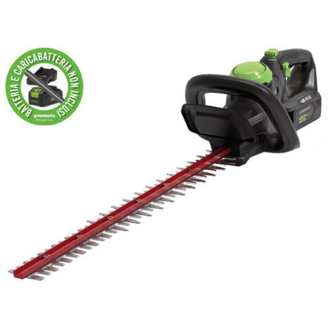 Greenworks G48HT - Tagliasiepi a Batteria 48V Impugnatura Rotante Lama 61 cm - Senza batteria e caricabatteria