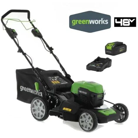 Greenworks GD48LM51SP tondeuse à gazon autotractée 48V 4Ah batterie et charge