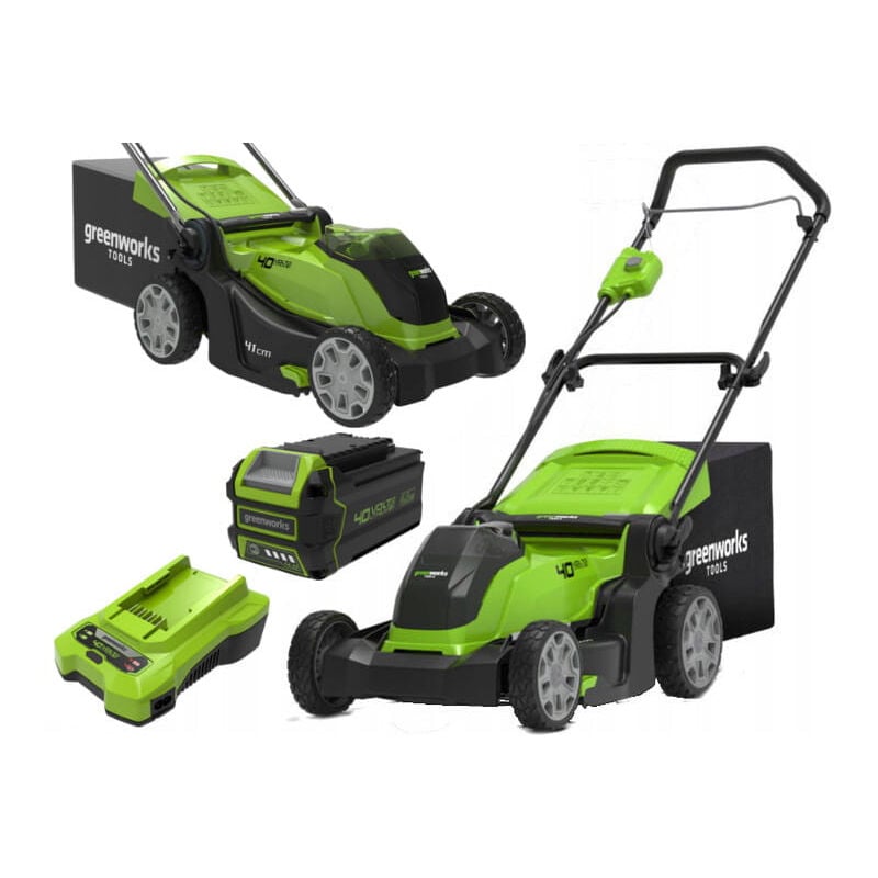 Greenworks - Tondeuse à gazon poussée 41cm 40V Batterie 4.0 Ah - Chargeur - G40LM41K4