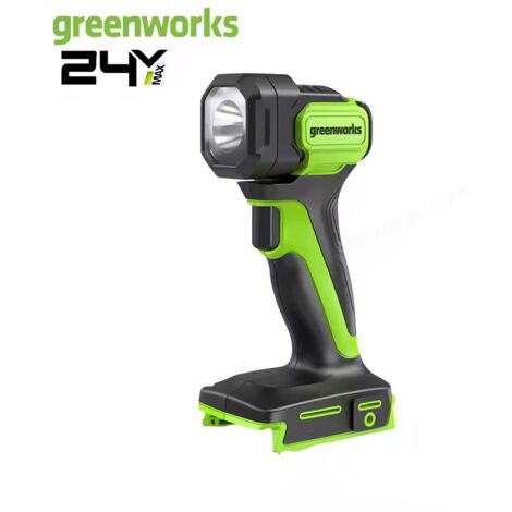 Greenworks Torcia LED ricaricabile, 200 lumen, 3 modalità, classe energetica A++